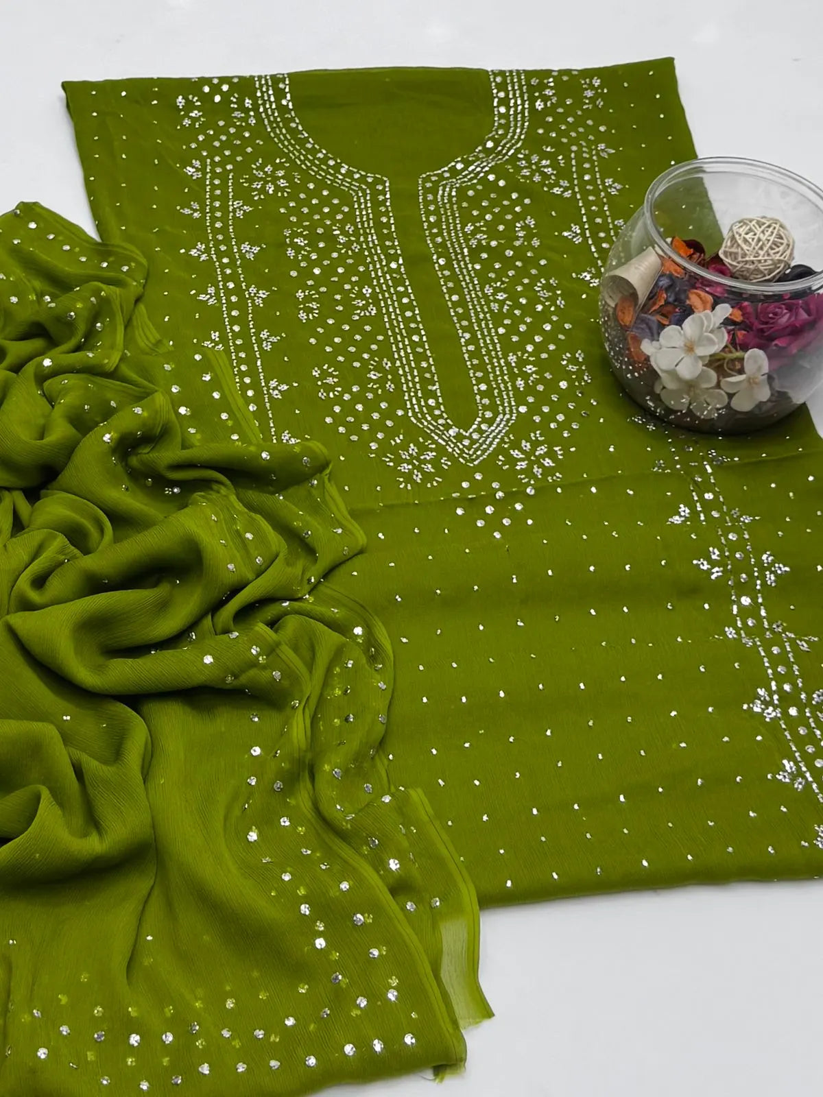 Bamber chiffon Mukesh 2 pc